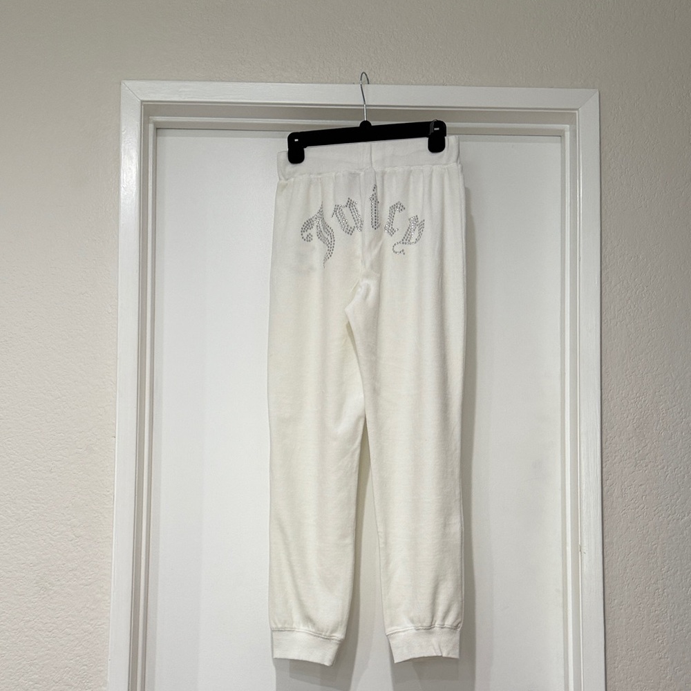Juicy Couture White Joggers with Rhinestones